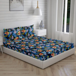 Home Stuff Star Printed Microfiber Bedsheet for Double Bed with 2 Pillow Cover (BEDSHEET – 90 X 90 INCH) (Pillow Cover – 18 X 28 INCH)