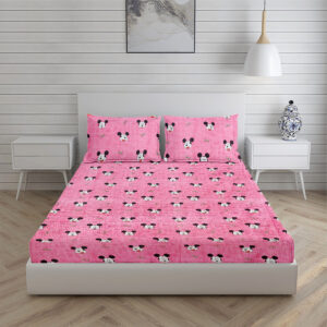 Home Stuff Star Printed Microfiber Bedsheet for Double Bed with 2 Pillow Cover (BEDSHEET - 90 X 90 INCH) (Pillow Cover - 18 X 28 INCH)