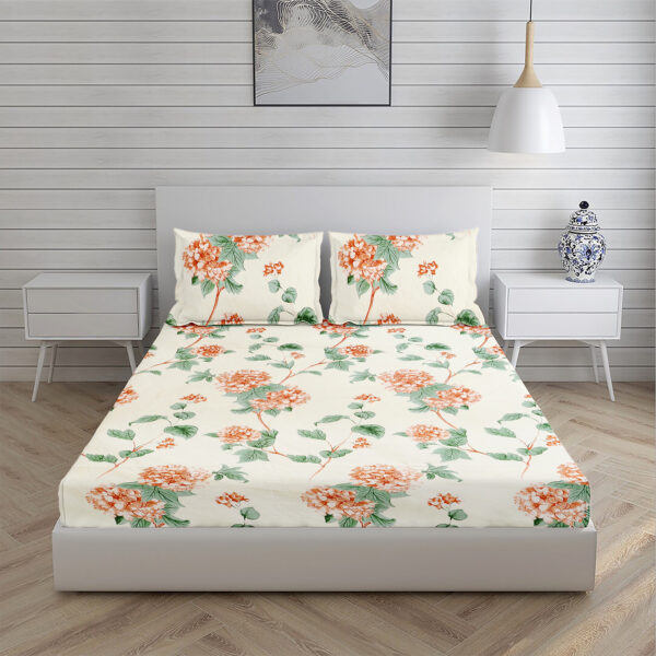 Home Stuff Since 1994 | 100% Cotton Moon BEDSHEET | 210 TC Printed Size Bedsheet for Double Bed with 2 Pillow Cover (Bed Sheet - 90 x 100 Inch) (Pillow Cover - 17 X 27 Inch) (Color - GREEN LEAF) - Image 3
