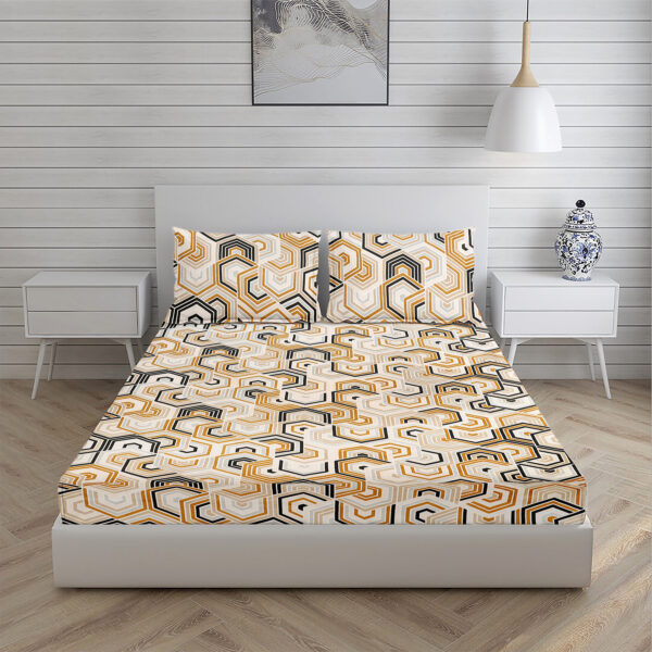 Home Stuff Since 1994 | 100% Cotton Moon BEDSHEET | 210 TC Printed Size Bedsheet for Double Bed with 2 Pillow Cover (Bed Sheet - 90 x 100 Inch) (Pillow Cover - 17 X 27 Inch) (Color - COFFEE) - Image 3