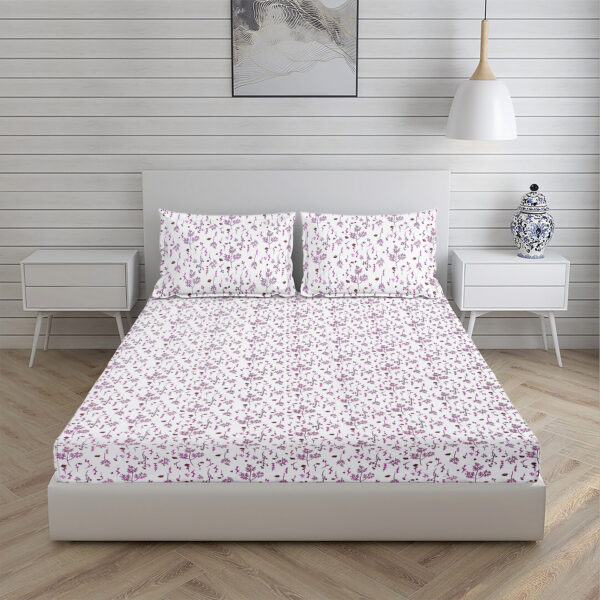 Home Stuff Since 1994 | 100% Cotton Moon BEDSHEET | 210 TC Printed Size Bedsheet for Double Bed with 2 Pillow Cover (Bed Sheet - 90 x 100 Inch) (Pillow Cover - 17 X 27 Inch) (Color - COFFEE & WHITE) - Image 3