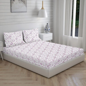 Home Stuff Since 1994 | 100% Cotton Moon BEDSHEET | 210 TC Printed Size Bedsheet for Double Bed with 2 Pillow Cover (Bed Sheet - 90 x 100 Inch) (Pillow Cover - 17 X 27 Inch) (Color - COFFEE & WHITE)