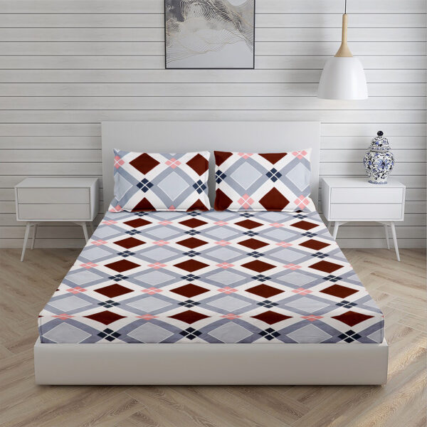 Home Stuff Since 1994 | 100% Cotton Moon BEDSHEET | 210 TC Printed Size Bedsheet for Double Bed with 2 Pillow Cover (Bed Sheet - 90 x 100 Inch) (Pillow Cover - 17 X 27 Inch) (Color - Grey) - Image 3