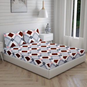 Home Stuff Since 1994 | 100% Cotton Moon BEDSHEET | 210 TC Printed Size Bedsheet for Double Bed with 2 Pillow Cover (Bed Sheet - 90 x 100 Inch) (Pillow Cover - 17 X 27 Inch) (Color - Grey)