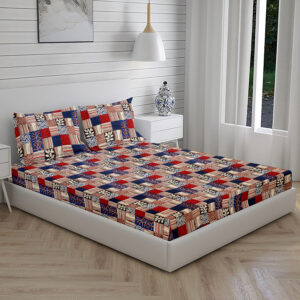 Home Stuff Star Printed Microfiber Bedsheet for Double Bed with 2 Pillow Cover (BEDSHEET – 90 X 90 INCH) (Pillow Cover – 18 X 28 INCH)