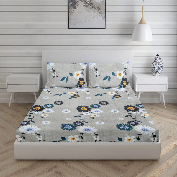 Home Stuff Star Printed Microfiber Bedsheet for Double Bed with 2 Pillow Cover (BEDSHEET – 90 X 90 INCH) (Pillow Cover – 18 X 28 INCH) - Image 3
