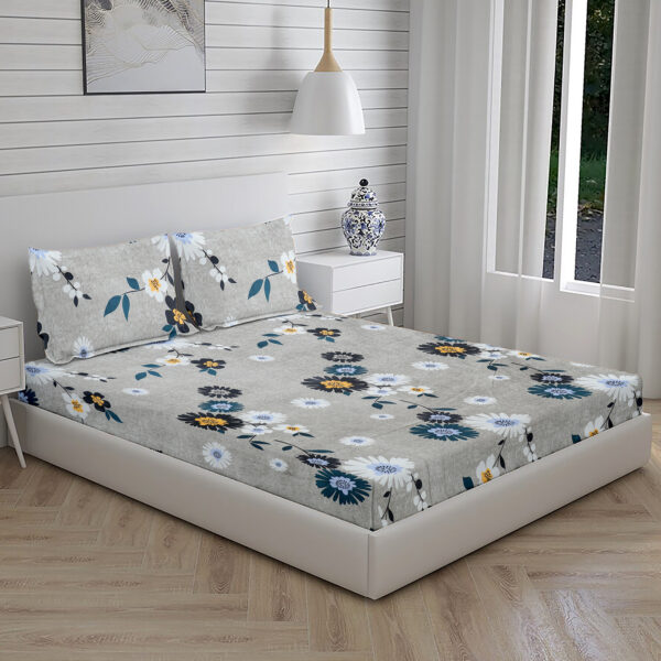 Home Stuff Star Printed Microfiber Bedsheet for Double Bed with 2 Pillow Cover (BEDSHEET – 90 X 90 INCH) (Pillow Cover – 18 X 28 INCH)