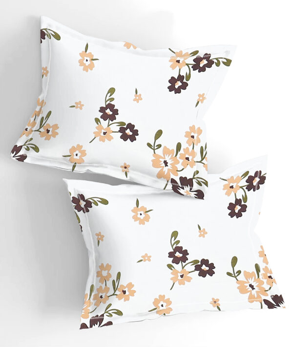 Home Stuff Since 1994 | 100% Cotton Moon BEDSHEET | 210 TC Printed Size Bedsheet for Double Bed with 2 Pillow Cover (Bed Sheet - 90 x 100 Inch) (Pillow Cover - 17 X 27 Inch) (Color - WHITE FLOWER) - Image 5