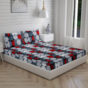 Home Stuff Since 1994 | 100% Cloud Cotton | 220 TC Premium Printed King Size Bedsheet for Double Bed with 2 Pillow Cover (Bed Sheet - 108 x 108 Inch) (Pillow Cover - 17 X 27 Inch) (Color - SILVER)