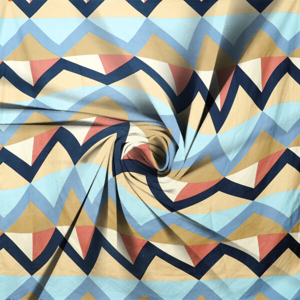 Home Stuff Since 1994 | 100% Cotton Moon BEDSHEET | 210 TC Printed Size Bedsheet for Double Bed with 2 Pillow Cover (Bed Sheet - 90 x 100 Inch) (Pillow Cover - 17 X 27 Inch) (Color - BLUE ZIG ZAG) - Image 4