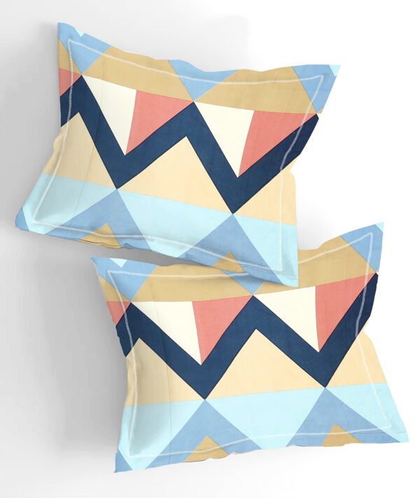 Home Stuff Since 1994 | 100% Cotton Moon BEDSHEET | 210 TC Printed Size Bedsheet for Double Bed with 2 Pillow Cover (Bed Sheet - 90 x 100 Inch) (Pillow Cover - 17 X 27 Inch) (Color - BLUE ZIG ZAG) - Image 5