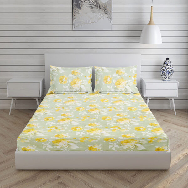 Home Stuff Since 1994 | 100% Cotton Moon BEDSHEET | 210 TC Printed Size Bedsheet for Double Bed with 2 Pillow Cover (Bed Sheet - 90 x 100 Inch) (Pillow Cover - 17 X 27 Inch) (Color - ORANGE ROSE) - Image 3