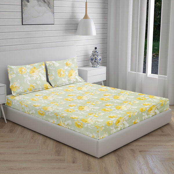 Home Stuff Since 1994 | 100% Cotton Moon BEDSHEET | 210 TC Printed Size Bedsheet for Double Bed with 2 Pillow Cover (Bed Sheet - 90 x 100 Inch) (Pillow Cover - 17 X 27 Inch) (Color - ORANGE ROSE)