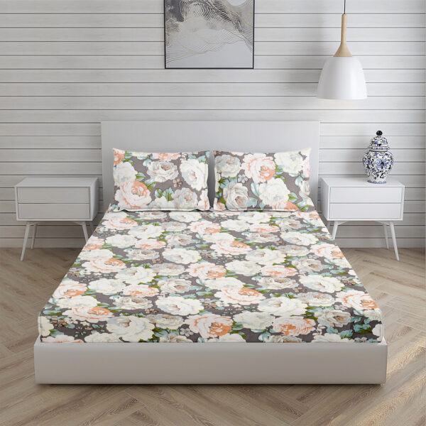 Home Stuff Since 1994 | 100% Cotton Moon BEDSHEET | 210 TC Printed Size Bedsheet for Double Bed with 2 Pillow Cover (Bed Sheet - 90 x 100 Inch) (Pillow Cover - 17 X 27 Inch) (Color - Sky Floral) - Image 3