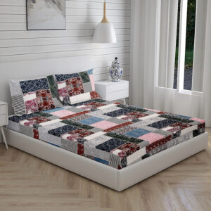 Home Stuff Since 1994 | 100% Cotton Moon BEDSHEET | 210 TC Printed Size Bedsheet for Double Bed with 2 Pillow Cover (Bed Sheet - 90 x 100 Inch) (Pillow Cover - 17 X 27 Inch) (Color - MULTI BOX)