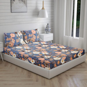 Home Stuff Star Printed Microfiber Bedsheet for Double Bed with 2 Pillow Cover (BEDSHEET – 90 X 90 INCH) (Pillow Cover – 18 X 28 INCH)