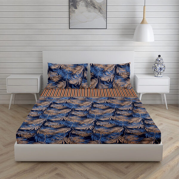Home Stuff Since 1994 | 100% Cloud Cotton | 220 TC Premium Printed king size Bedsheet for Double Bed with 2 Pillow Cover (Bed Sheet - 108 x 108 Inch) (Pillow Cover - 17 X 27 Inch) (Color - blue) - Image 3
