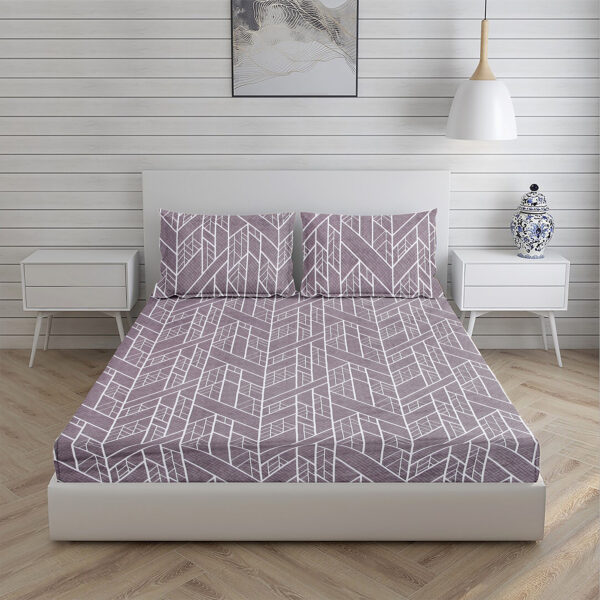 Home Stuff Since 1994 | 100% Cloud Cotton | 220 TC Premium Printed King Size Bedsheet for Double Bed with 2 Pillow Cover (Bed Sheet - 108 x 108 Inch) (Pillow Cover - 17 X 27 Inch) (Color - GREY) - Image 3