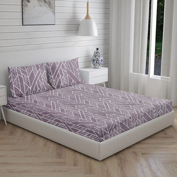 Home Stuff Since 1994 | 100% Cloud Cotton | 220 TC Premium Printed King Size Bedsheet for Double Bed with 2 Pillow Cover (Bed Sheet - 108 x 108 Inch) (Pillow Cover - 17 X 27 Inch) (Color - GREY)