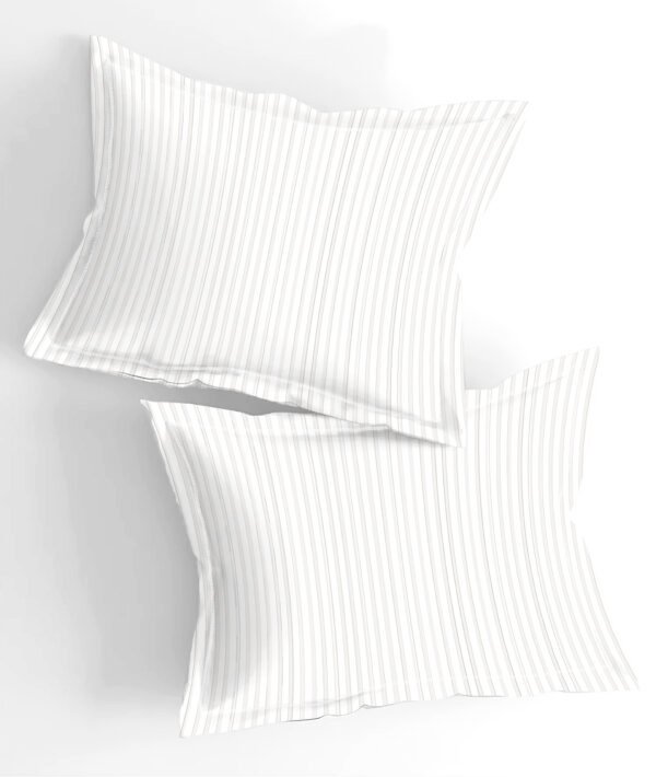 Home Stuff Since 1994 | 100% Solid Strip Cotton | 300 TC Hotel Strip Queen Size Bedsheet for Double Bed with 2 Pillow Cover (Bed Sheet - 108 x 108 Inch) (Pillow Cover - 18 X 28 Inch) (Color - WHITE) - Image 5
