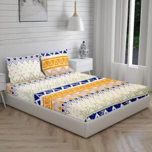 Home Stuff Since 1994 | 100% Cloud Cotton | 220 TC Premium Printed King Size Bedsheet for Double Bed with 2 Pillow Cover (Bed Sheet - 108 x 108 Inch) (Pillow Cover - 17 X 27 Inch) (Color - MULTI)