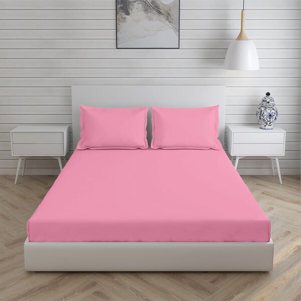 Home Stuff Since 1994| Double Bedsheet with 2 Pillow Covers, 300 TC Ultra Satin Premium Bedding Set, Aesthetic Home Décor, Gift for Couples, Wedding, Anniversary, Date Night - PINK - Image 3