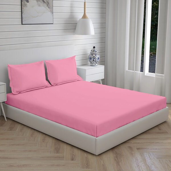 Home Stuff Since 1994| Double Bedsheet with 2 Pillow Covers, 300 TC Ultra Satin Premium Bedding Set, Aesthetic Home Décor, Gift for Couples, Wedding, Anniversary, Date Night - PINK