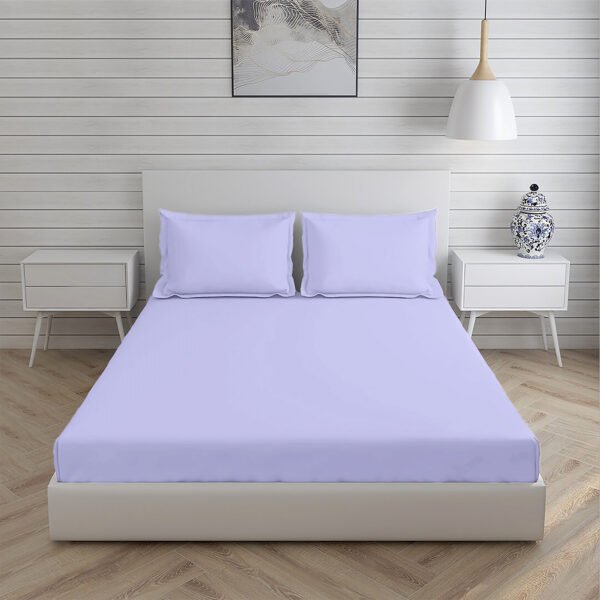 Home Stuff Since 1994| Double Bedsheet with 2 Pillow Covers, 300 TC Ultra Satin Premium Bedding Set, Aesthetic Home Decor, Gift for Couples, Wedding, Anniversary, Date Night - LAVENDER - Image 3