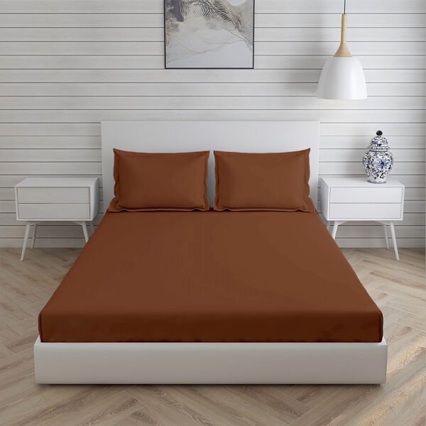Home Stuff Since 1994| Double Bedsheet with 2 Pillow Covers, 300 TC Ultra Satin Premium Bedding Set, Aesthetic Home Décor, Gift for Couples, Wedding, Anniversary, Date Night - COFFEE - Image 3