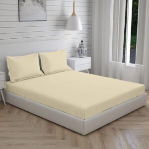 Home Stuff Since 1994| Double Bedsheet with 2 Pillow Covers, 300 TC Ultra Satin Premium Bedding Set, Aesthetic Home Décor, Gift for Couples, Wedding, Anniversary, Date Night - BEIGE