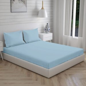 Home Stuff Since 1994| Double Bedsheet with 2 Pillow Covers, 300 TC Ultra Satin Premium Bedding Set, Aesthetic Home Décor, Gift for Couples, Wedding, Anniversary, Date Night - SEA GREEN